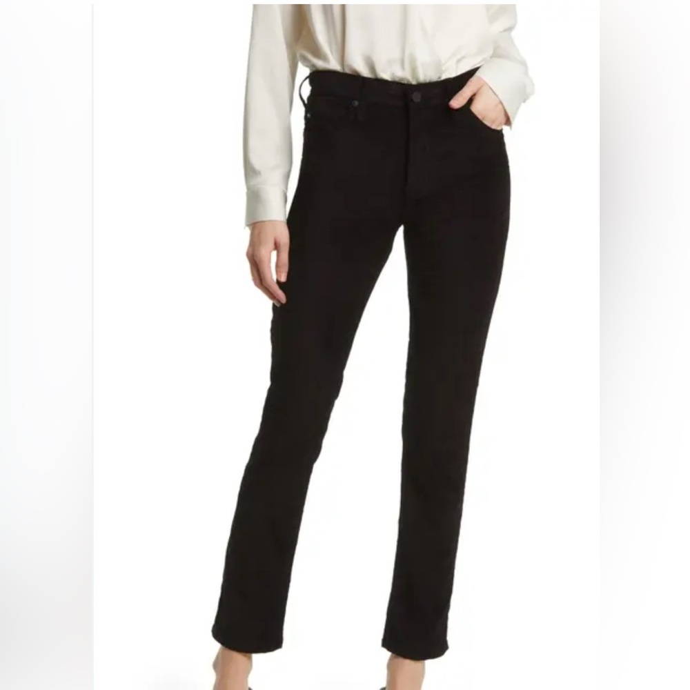 AG Isabelle Vintage High Rise Straight Raw Hem Jeans